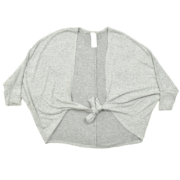 Chico's Gray Tie Front Cardigan Sweater Regular Size S Womens Rayon Blend - Picture 1 of 8